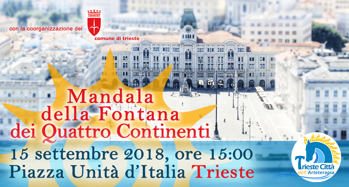 Mandala di sale colorato in Piazza Unità a Trieste